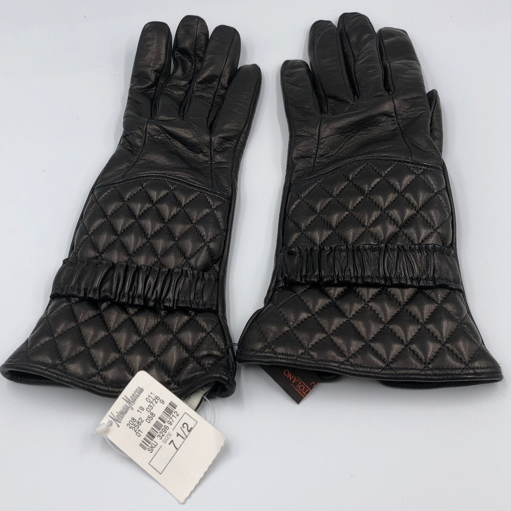 Mario Portolano Leather Gloves NWT Cashmere Lining